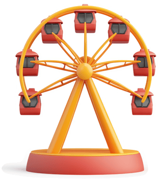 Colorful Ferris wheel illustration for amusement park. png