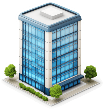 Modern, multi-story commercial building on city street. png