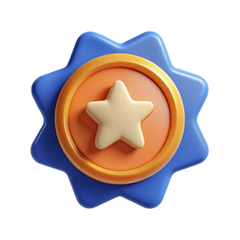 ethereal beautiful Circular badge with a stylized star. Clean lines, flat color, crisp edges with Scalable Design. refined png