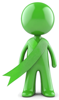 Green figure adorned with a ribbon. png