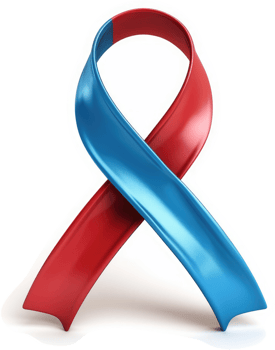Bi-colored awareness ribbon symbolizes solidarity and support. png