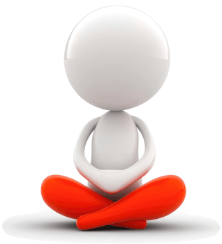 3d figure in a meditative lotus position. png