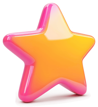 Vibrant, three-dimensional star design in hot pink and orange. png