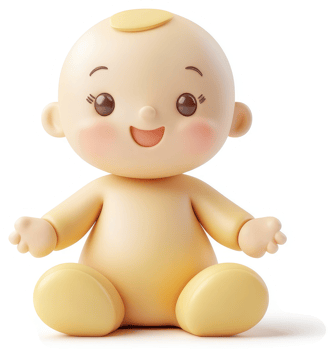 Cheerful digital illustration of a baby. png
