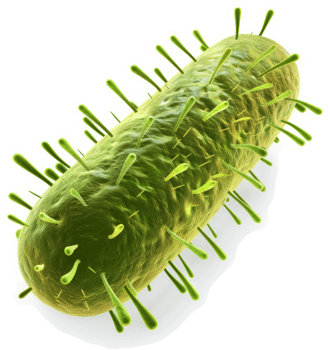 Microscopic view of a rod-shaped bacterium. png