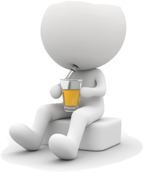 3D model of a person enjoying a fruit drink. png