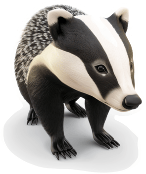 A detailed illustration of a badger. png
