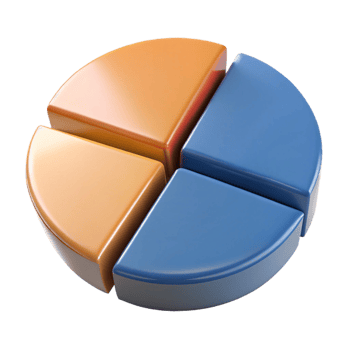 mesmerizing tranquil urban Pie chart divided into five segments, each a different flat color. Clean lines, with Scalable Design. ultra HD png