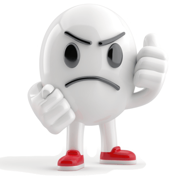 Angry emoticon giving a thumbs up. png