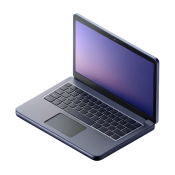 dreamy majestic Crisp edges isometric laptop with scalable design and a black screen with Scalable Design. 8K png