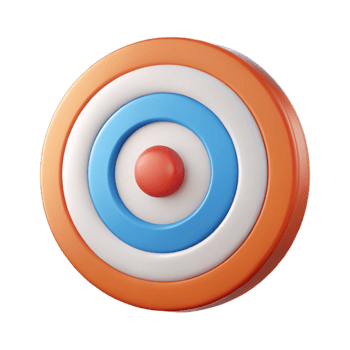 joyful dramatic Target with concentric circles. Symmetrical, clean lines, flat color with Scalable Design. perfect clarity png