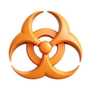 whimsical hypnotic An abstract biohazard symbol. Clean lines, single-weight stroke, with Scalable Design. refined png