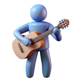 romantic impressive Silhouette of a playing guitar. Single-weight stroke, flat color, clean lines with Scalable Design. high resolution png