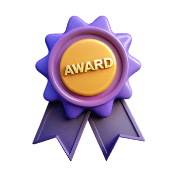 radiant celebrated Ribbon-shaped badge with the text Award . Flat color, crisp edges, with Scalable Design. png