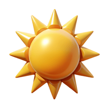 dramatic reflective traditional A stylized sun icon. Crisp edges, geometric with Scalable Design. handcrafted png