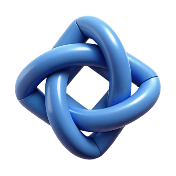 gorgeous peaceful abstract Intertwined geometric shapes, crisp edges, single-weight stroke, flat color with Scalable Design. studio quality png
