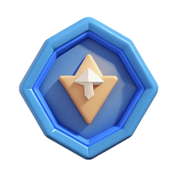 splendid organic Diamond badge, simple arrow pointing up. Flat color, minimal, crisp edges with Scalable Design. genuine png
