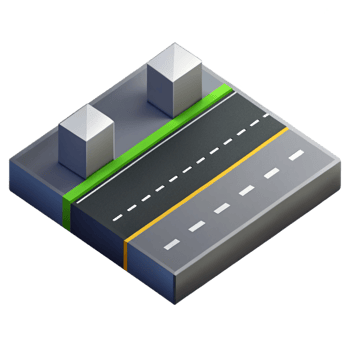 enchanting nostalgic avant-garde Isometric road with clean lines and a gray surface with Scalable Design. perfect clarity png