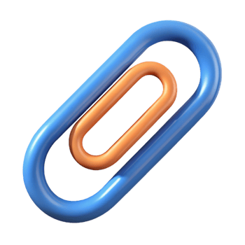 radiant dramatic impressionist Paperclip icon. Bent wire shape. Single-weight stroke, flat color with Scalable Design. professional png