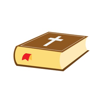 Holy Bible. Thick old book with a cross. Old and New Testament. Religious Christian illustration. vector