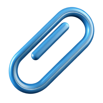 iconic geometric Paperclip with a looped shape. Crisp edges, flat color, with Scalable Design. refined png
