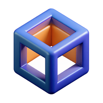 splendid creative Three-dimensional cube illusion, flat color, sharp edges, single-weight stroke with Scalable Design. 4K png
