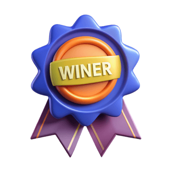 acclaimed coastal Ribbon-shaped badge with the text Winner . Flat color, crisp edges, with Scalable Design. refined png