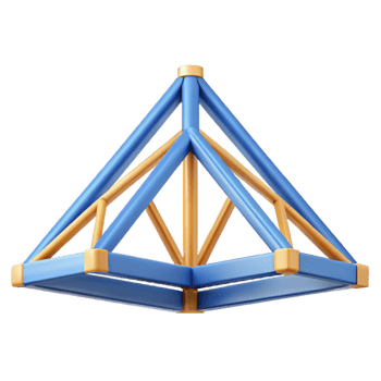 signature urban Flat color blueprint of a roof truss. Geometric, minimal with Scalable Design. high quality png