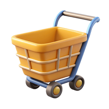 peaceful mesmerizing Minimal design of a shopping cart. Flat color, clean lines with Scalable Design. genuine png