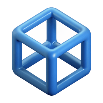 rare abstract Geometric outline of a cube. Minimal, crisp edges with Scalable Design. fine detail png