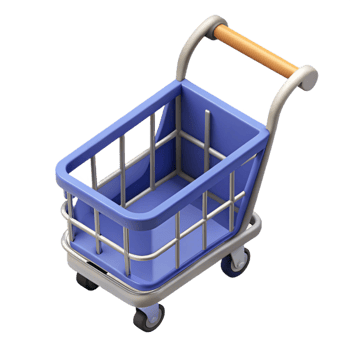 majestic celebrated Isometric shopping cart with sharp edges and single-weight stroke with Scalable Design. png