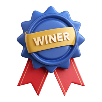 inspired modern Ribbon-shaped badge with the text Winner . Flat color, crisp edges, with Scalable Design. high resolution png