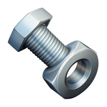 vibrant contemporary Technical drawing of a bolt and nut. Crisp edges, scalable, symmetrical with Scalable Design. museum quality png