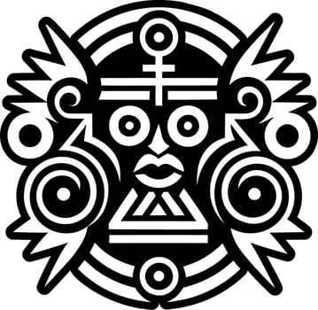 A glyph style icon of aztec balance symbol vector