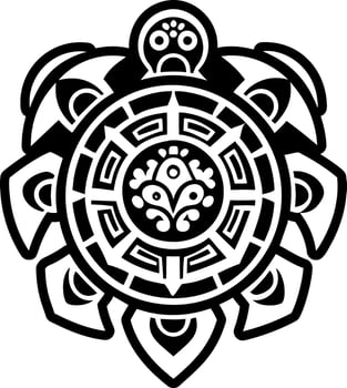 A solid style icon of turtle tattoo vector