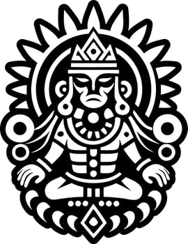 A glyph style icon of deity tattoo vector