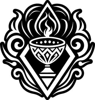 A glyph style icon of flaming chalice symbol vector