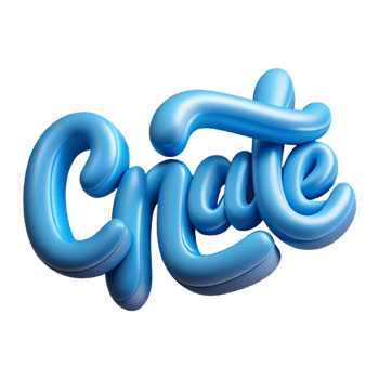 exquisite whimsical artistic Scalable, italicized CREATE in soft blue. Crisp edges, single-weight stroke with Scalable Design. detailed png