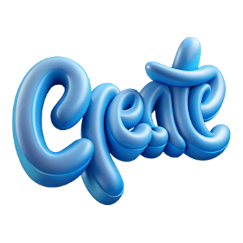 coveted minimalist Scalable, italicized CREATE in soft blue. Crisp edges, single-weight stroke with Scalable Design. impeccable png