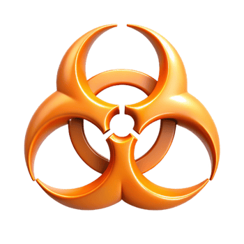 standout futuristic An abstract biohazard symbol. Clean lines, single-weight stroke, with Scalable Design. fine detail png