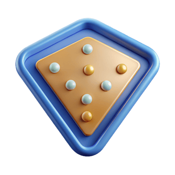 nostalgic serene Triangular badge with dots, geometric, clean lines, flat color with Scalable Design. expertly shot png
