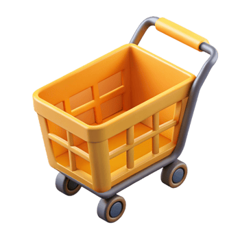 enchanting reflective tropical Isometric shopping cart with sharp edges and single-weight stroke with Scalable Design. artisan png