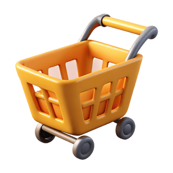 energetic vibrant Shopping cart. Crisp edges, single-weight stroke, with Scalable Design. ultra HD png