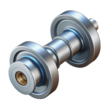 serene joyful art deco Technical illustration of a camshaft. Single-weight stroke, clean lines with Scalable Design. original png