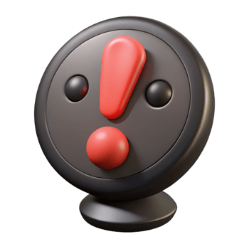 immaculate vintage Exclamation mark character with a circular dot. Flat black color, with Scalable Design. 4K png