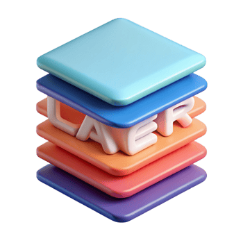 serene distinctive Layered LAYER with overlapping text. Clean lines, minimal style with Scalable Design. png