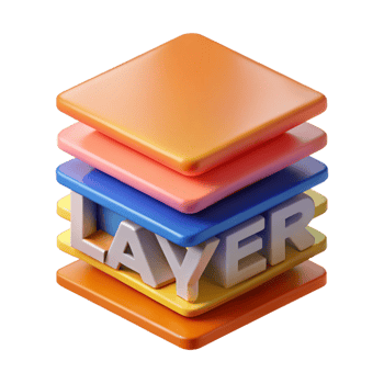 dreamy magnificent Layered LAYER with overlapping text. Clean lines, minimal style with Scalable Design. high quality png