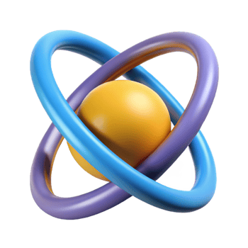 whimsical spectacular Circular ORBIT with intersecting rings. Geometric, flat color with Scalable Design. top-tier png