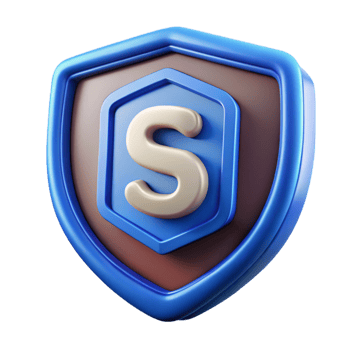 dramatic extraordinary Shield badge, stylized letter S . Clean lines, scalable design, flat color with Scalable Design. genuine png