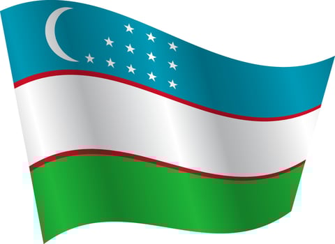 Flag of the country Uzbekistan on a white background vector